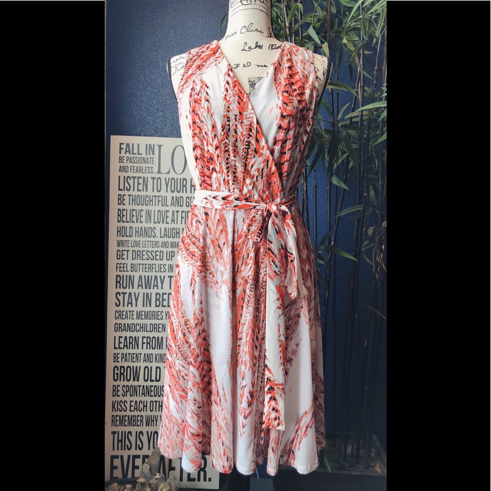 Apt9 Sleeveless Floral Overlap mini dress